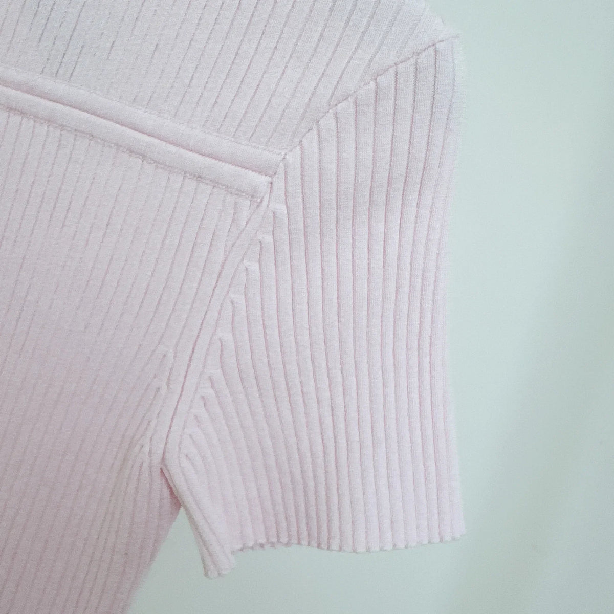 Pink Women Hollow Out Slim Simple Knitted Tee O-Neck Short Sleeve Tops Summer