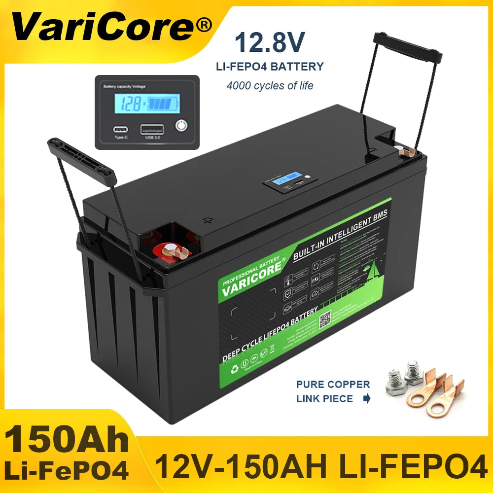VariCore 12.8V/24v 360Ah 340Ah 180Ah 120AH 100Ah LiFePO4 Battery 25.6v 12V Lithium Iron Phosphate for RV Touring Car Solar Wind
