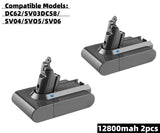 12800mAh Li-ion Battery for Dyson V6 DC59 DC62 21.6V Vacuum Cleaner Replacement 18650 Battery