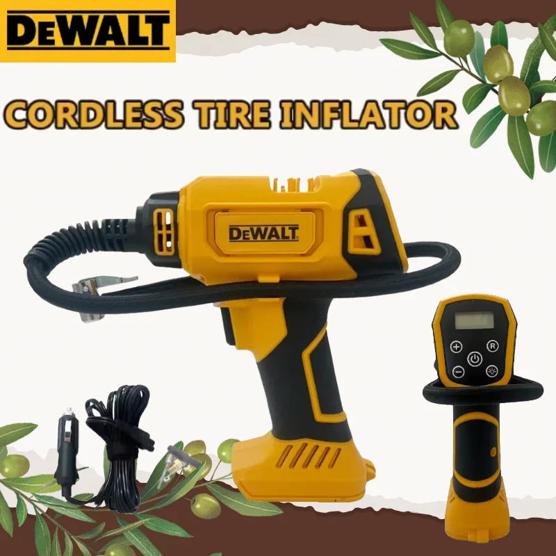 Dewalt Air Compressor Automatic with Digital Pressure Gauge for Car Tire Inflator Cordless Rechargeable Handheld Electric Pump