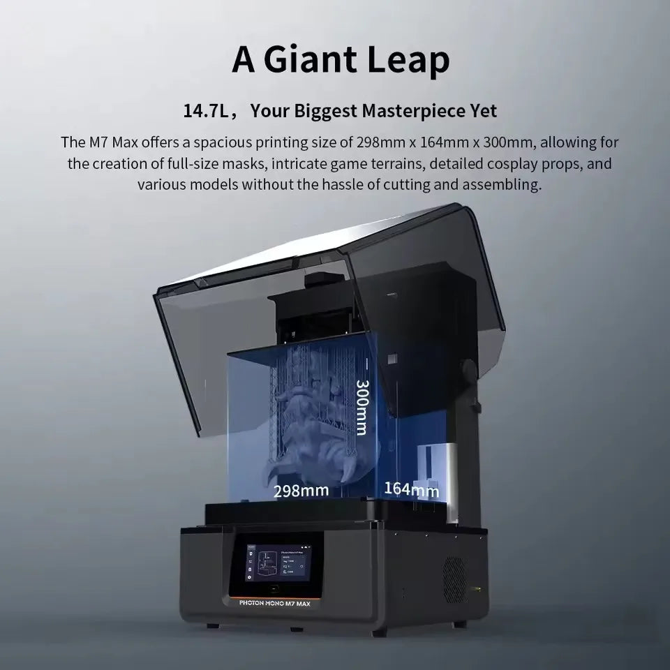 ANYCUBIC Photon Mono M7 MAX Resin 3D Printer 14.7L Ultra-Large Print Volume LCD Resin 3D Printer Print Size 298x168x300mm