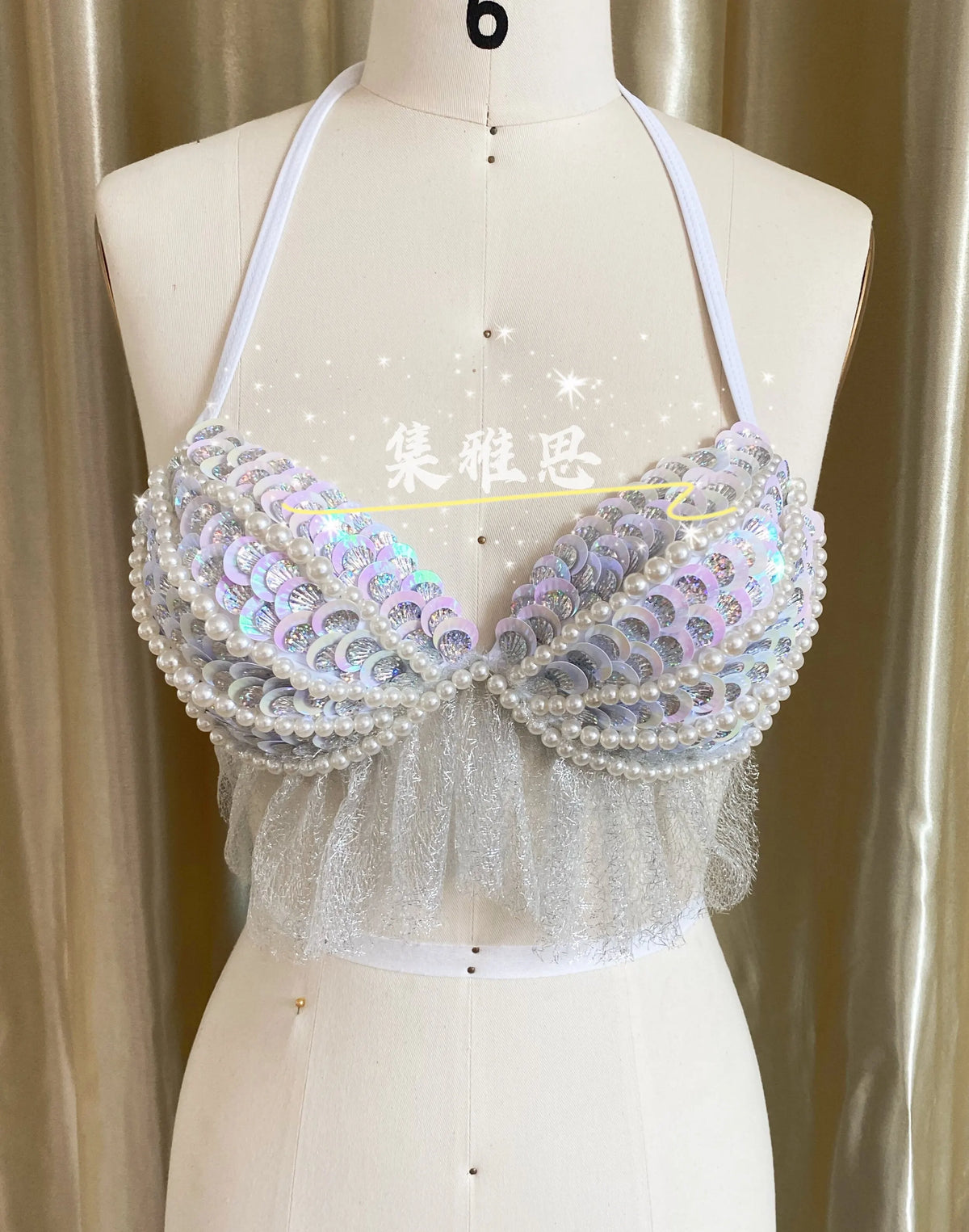 Original Handmade Mermaid Bra Corset Vacation Style Beach Women Bikini Sets Pearl Shell Beading Tassel Free Diving Swimsuits