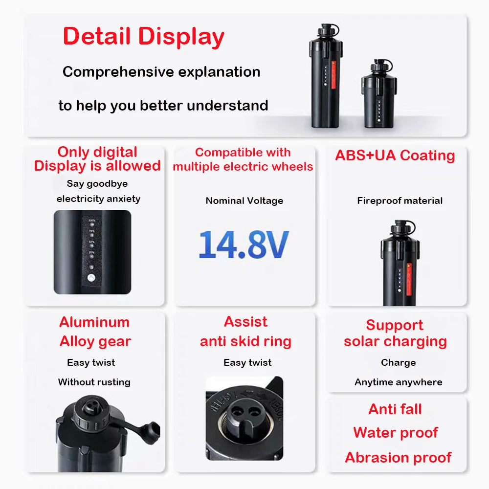 10Ah Power Display 14.8V 10000mAh Sea Fishing Electric Reel Battery For SHIMANO 600DH 1000EJ DAIWA 600MJ 500MJ Droplet Wheel