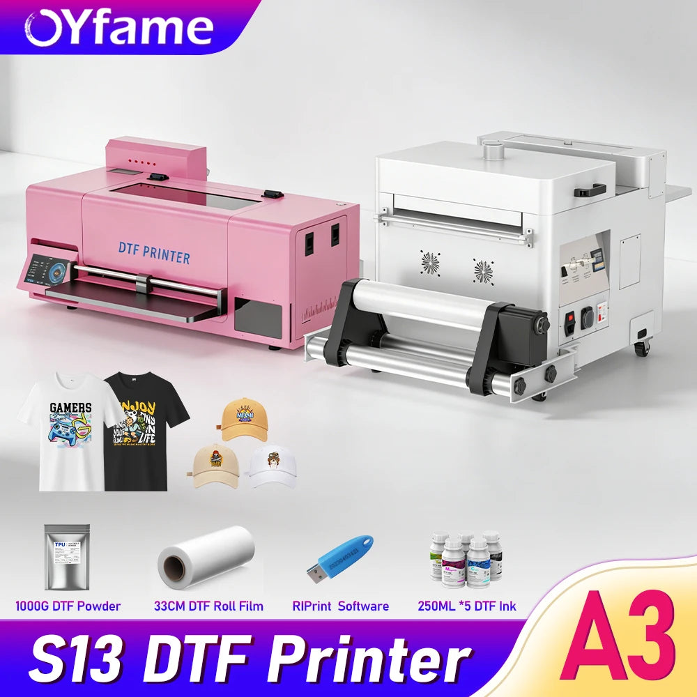 OYfame A3 XP600 DTF Printer with Oven Impreesora DTF Textile A3 Automatic Cleaning White Circulation for tshirt printing machine