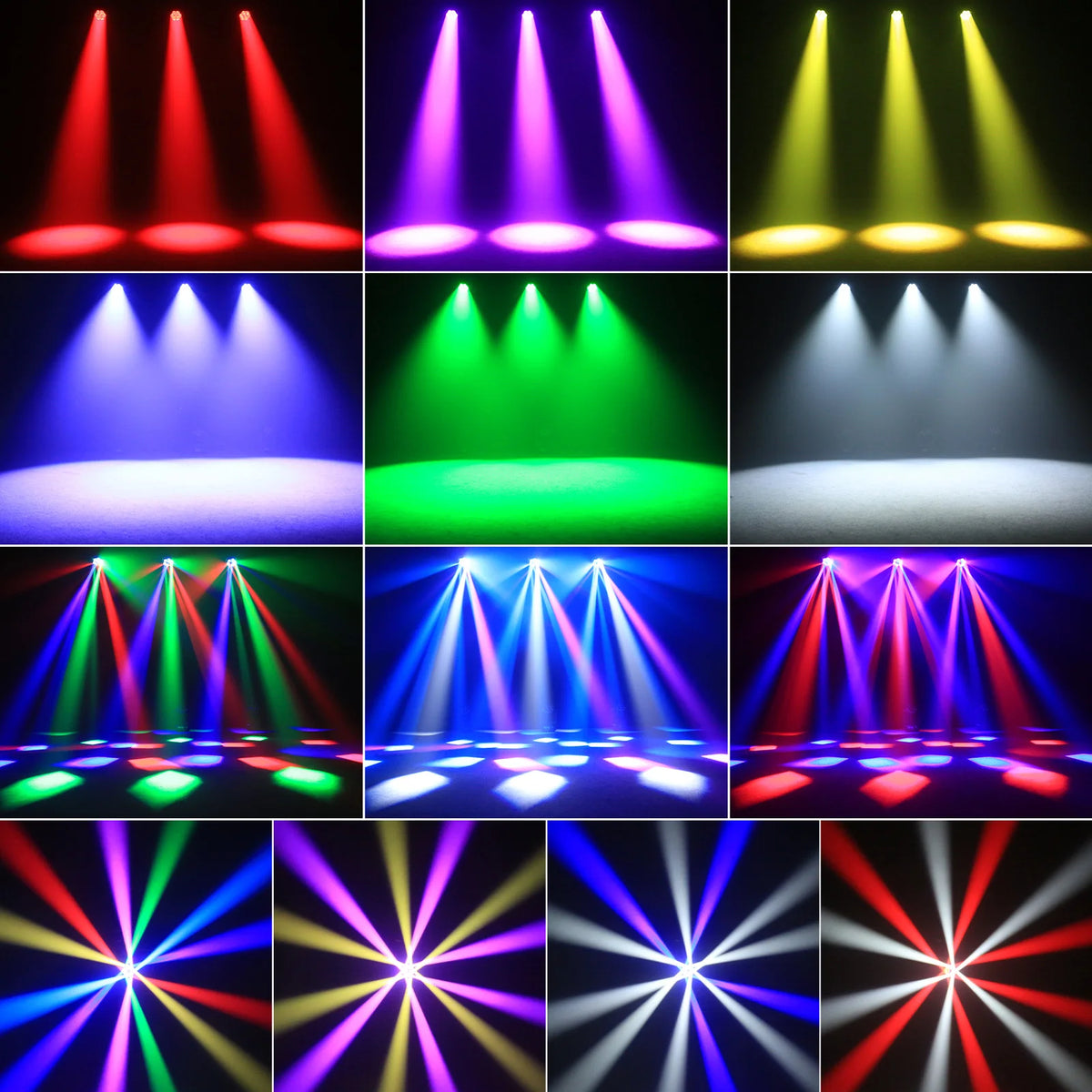 U'King 4Pcs 300W Moving Head DJ Lights 7LEDs RGBW BEE'S EYE Beam Stage Lights DMX512 Control For KTV Bar Christmas Wedding Party