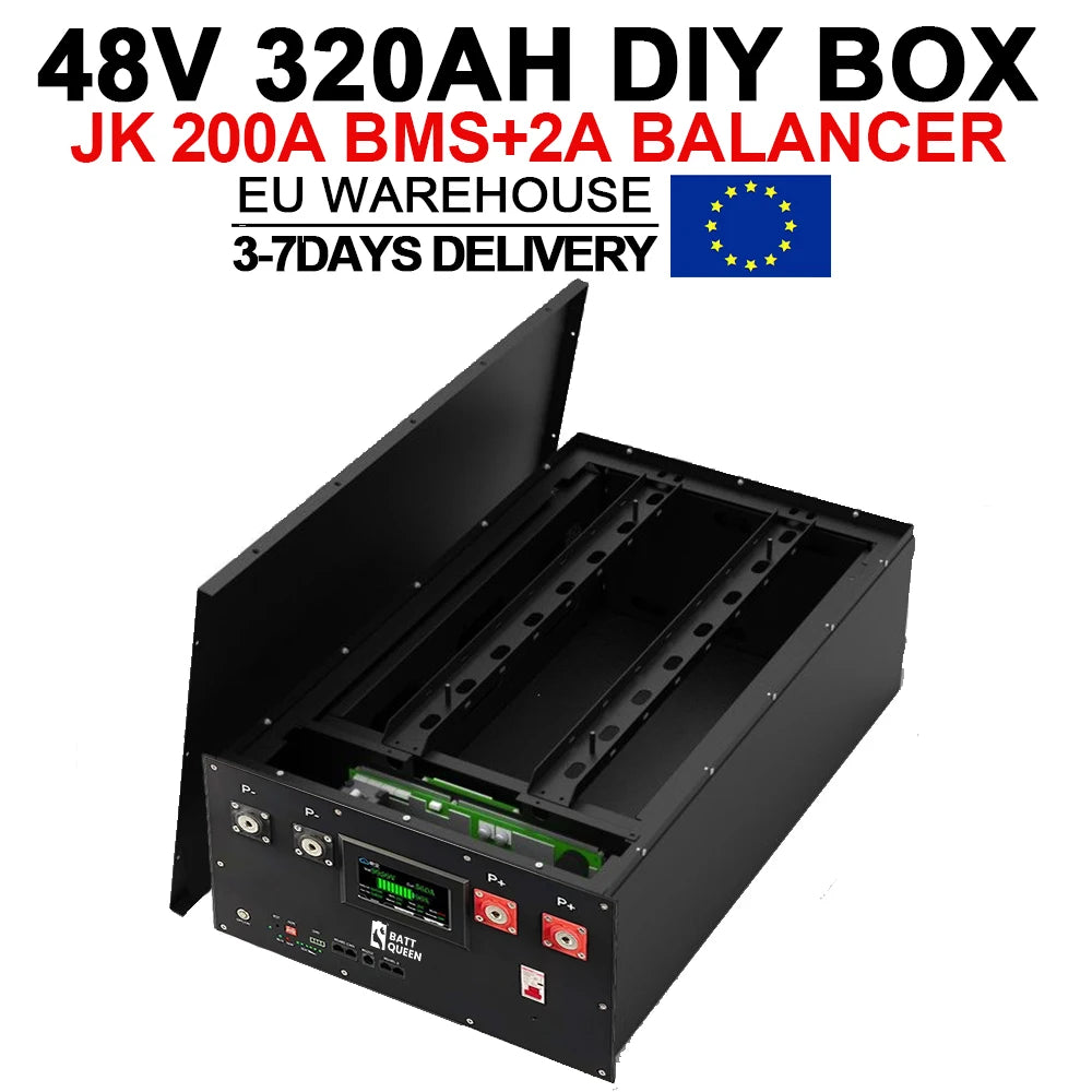 DIY 48V LiFePO4 Battery Obudowa Box Case with JK 16S 200A Smart BMS Kits V19 2A Active Balancer Home Energy Storage System