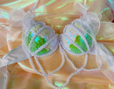 RM Thailand Small Breasts Solid Color Gathering Women Bikini Spa Swimsuit Sequins Triangle Tie Vacation Mermaid