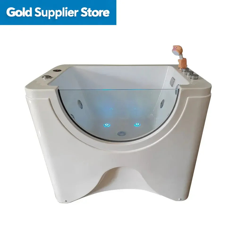 【Best-selling】Modern Design Ozone Professional Pet Dog Jacuzzier Freestanding Massage Pet Bathtub Wash Grooming LED Pet Spa Bath