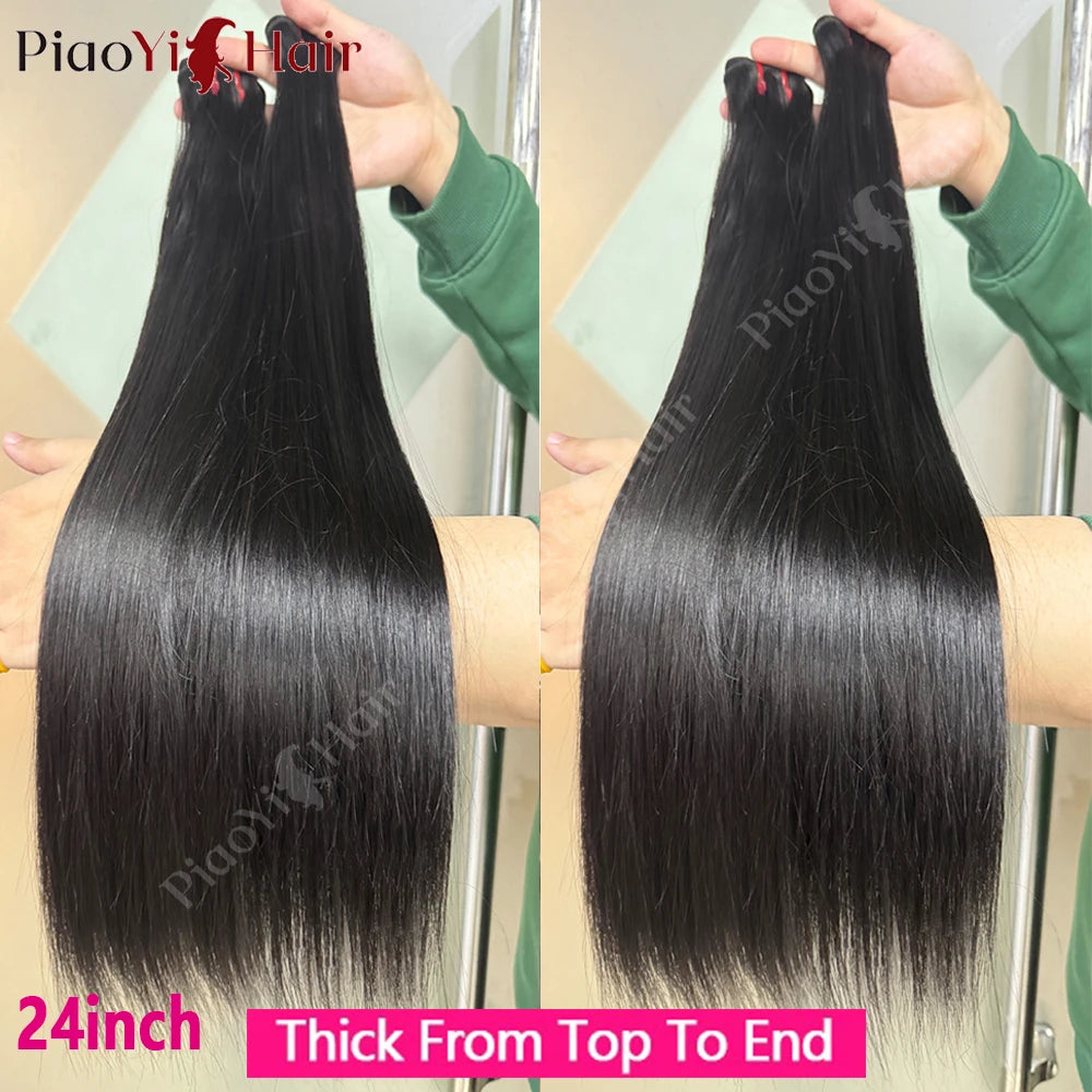 15A Double Drawn Straight Human Hair Bundle 100% Raw Human Hair 20 22 24Inch Unprocessed Virgin Human Hair Extension Top Quality