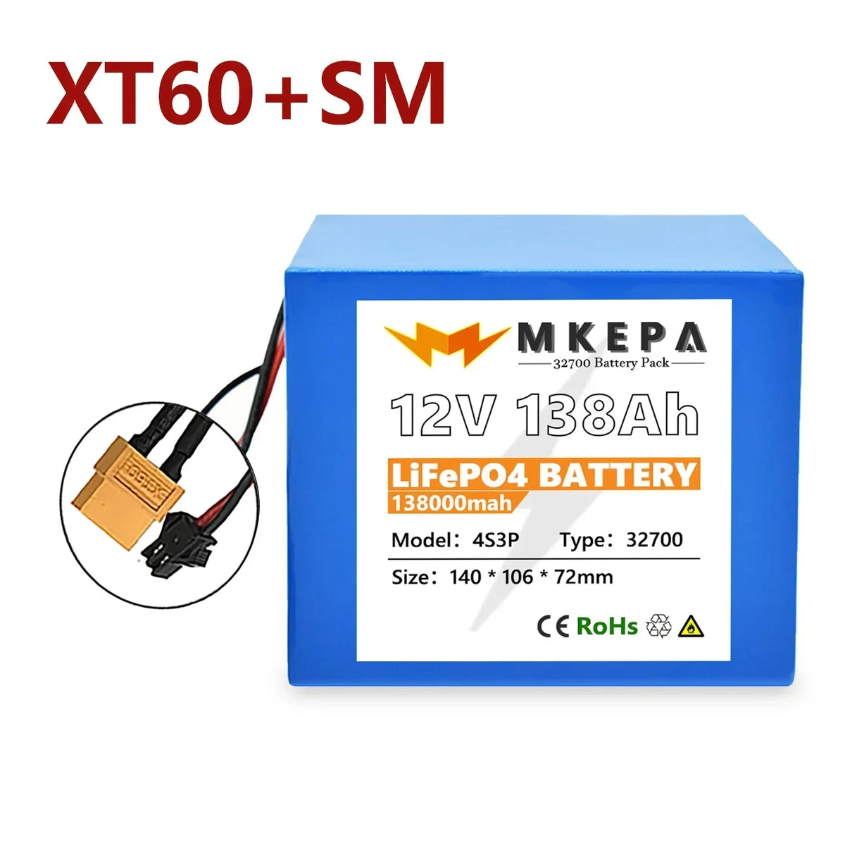 32700 Lifepo4 Battery 12V Battery Pack 138000mAh 4S3P Built-in 40A Balanced BMS for Electric Boat and Uninterrupted Power Supply