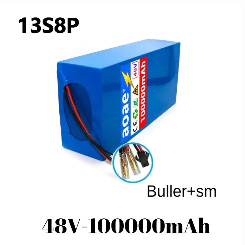 48V 100ah 13s8p lithium-ion battery pack 48V 100000mAh 2000W electric battery, built-in 50A BMS+chargerr
