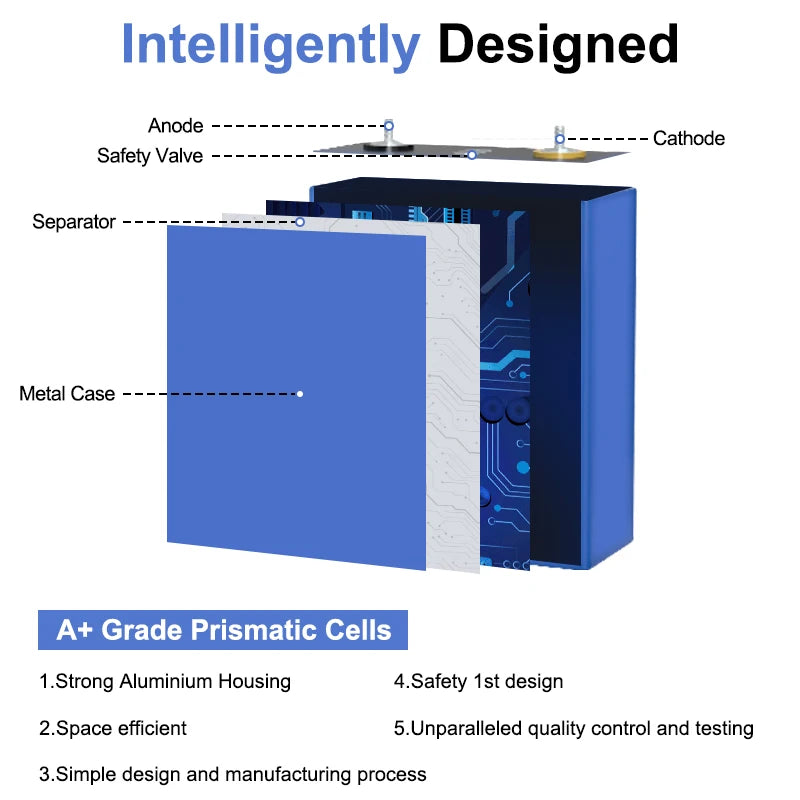 ANENJI 12.8V/25.6V 100AH LiFePO4 Lithium Battery Max.1280Wh 2560Wh Energy, Low Temperature Protection 24V 100AH Battery