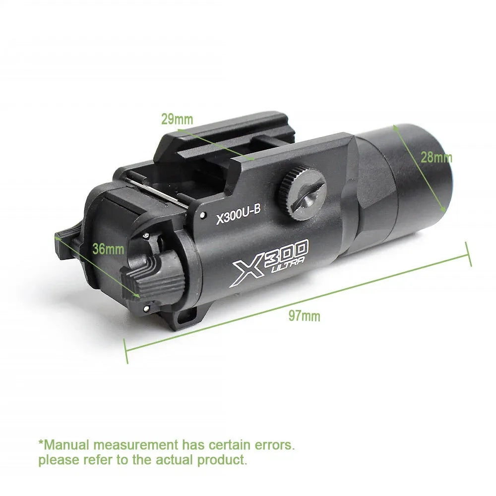 SOTAC Tactical X300UB X300U-B Flashlight X300U Scout Light White LED Hunting Weapon Light Fit 20mm Picatinny Rail