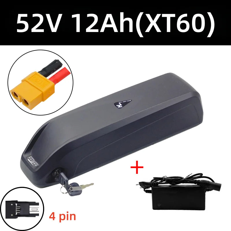 Hailong Downtube Lithium Battery 36/48/52V, 12-30Ah Capacity for Bafang BBS02 BBS03 BBSHD E-Bike Motors