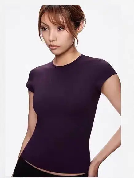 Tank Summer Round Neck Solid Color T-Shirt with a Great Fit, Baby Tee, Slim and Comfortable Fabric, Tank Women 2025