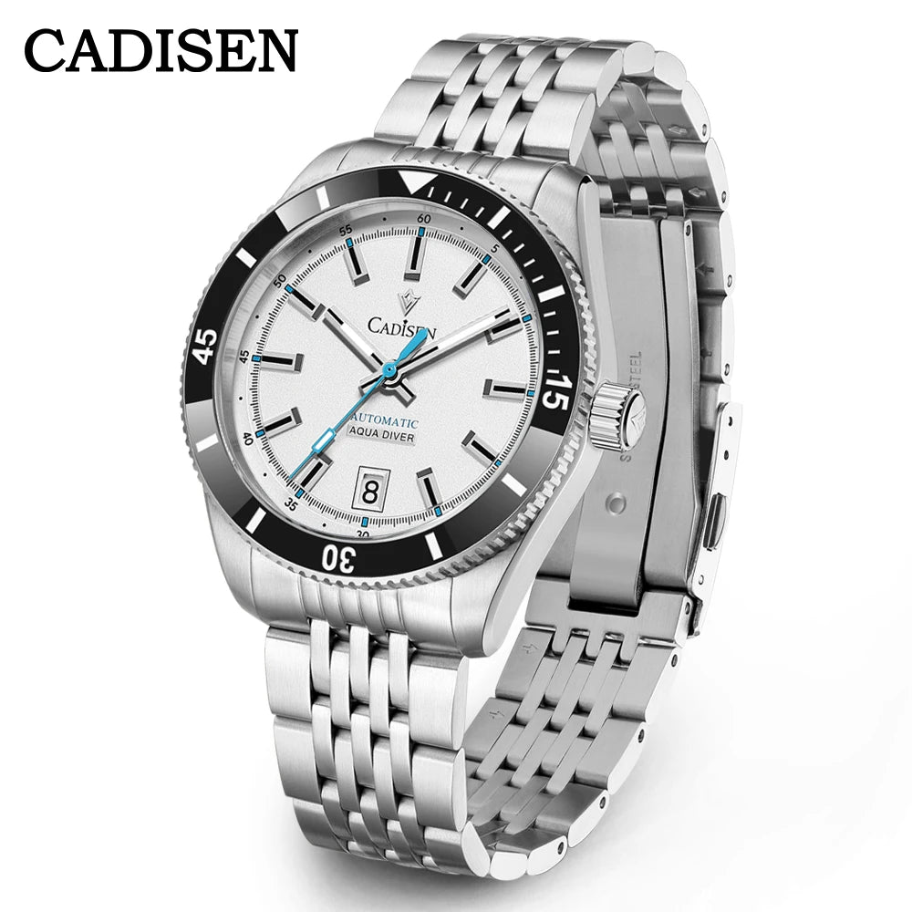 CADISEN New Men's Watches Mechanical Automatic Watch Men Japan MIYOTA 8215 Ceramic Bezel 10Bar Waterproof Wristwatch For Men