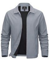Men's Lightweight Windbreaker Jacket Full Zip Casual Jacket Water-Repellent Coat with Zip Pockets Golf Work Outdoor
