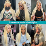 13x4 13x6 HD Transparent Full Lace Frontal Wigs 613 Blonde Colored