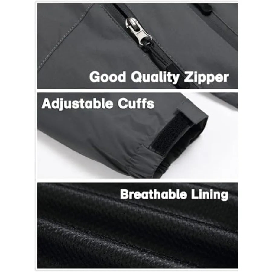 Mens Windproof Jacket Waterproof Lightweight Mountain Sport Jacket for Men Hooded Windbreaker Raincoat