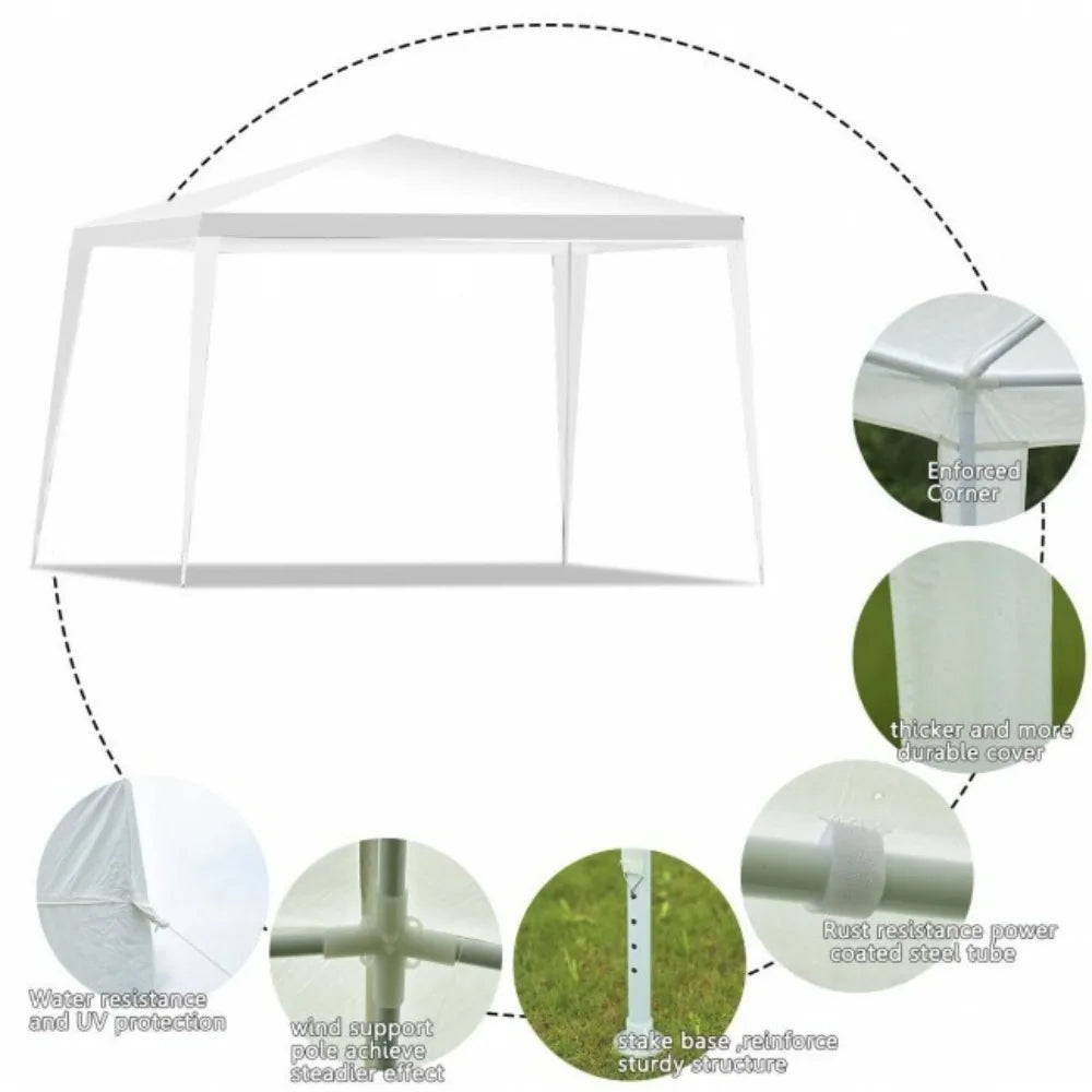 10x10 Feet Outdoor Mobile Gazebo Canopy Tent Events Wedding Party BBQ Patio Hut