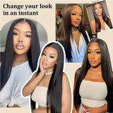 Straight 40 Inch 6x5 Pre Plucked Pre Cut Lace Glueless Wigs Human Hair