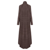 Miyake Pleated Turndown Collar Long Sleeve Cardigan Dress Long Coats Women New Abaya Fashion Solid Loose Large Size Clothes