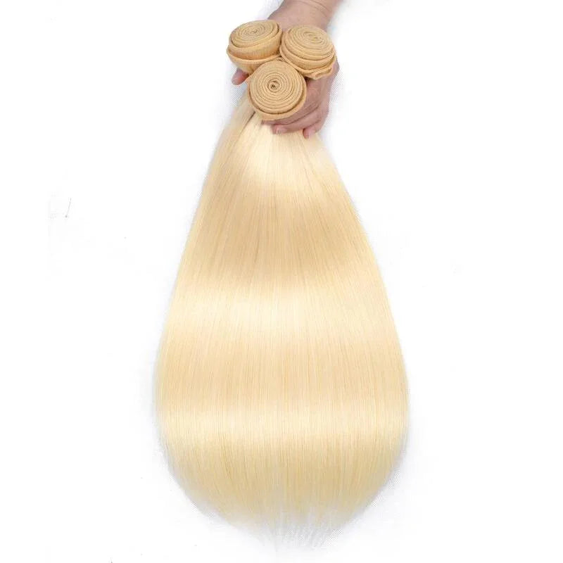 613 Honey Blonde Bone Straight Human Hair Bundles Virgin Hair Extensions Brazilian Hair Weave 1/3/4 Raw Hair Bundles 10-46inch