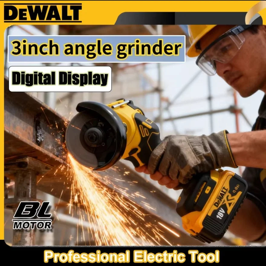 DeWALT 18V/20V Cordless Angle Grinder, 4 Inch Brushless with Digital Display, Electric Cutting Polishing Grinding Tools
