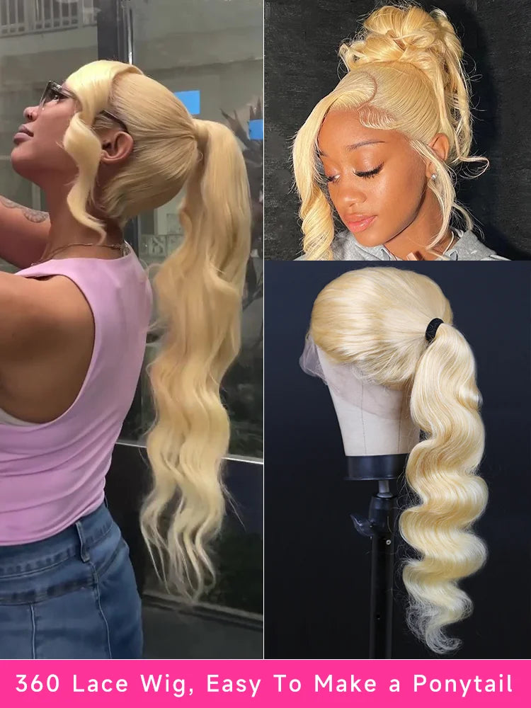 613 Hd 13x4 13x6 360 Lace Frontal Wig Lace Wig Honey Blonde Lace Front Wig Colored Human Hair Brazilian Body Wave Lace Front Wig