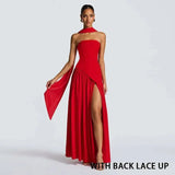 Giyu Sexy Evening Party Dresses Women 2026 Autumn Summer Maxi Long Dress Elegant Strapless Split Backless Pleated Dress