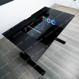 AA Computer integrated table solid aluminum alloy surface transparent drawer large chassis electric lifting e-sports table