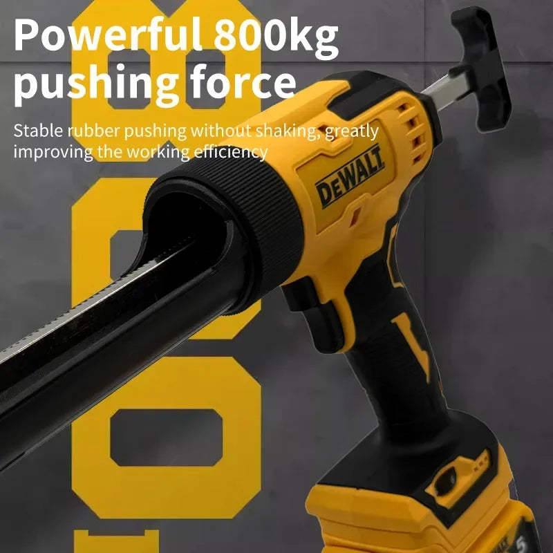 DeWalt Cordless Electric Caulking Gun 20V 6-Speed for Doors Windows Glass Sealant Adhesive Glue Gun with LED Light Tool