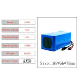 36V 42V 10S4P 100Ah 18650 High-Capacity Power 42V 750W Lithium Battery Pack for Electric Car Bicycle Scooter Belt 30A BMS