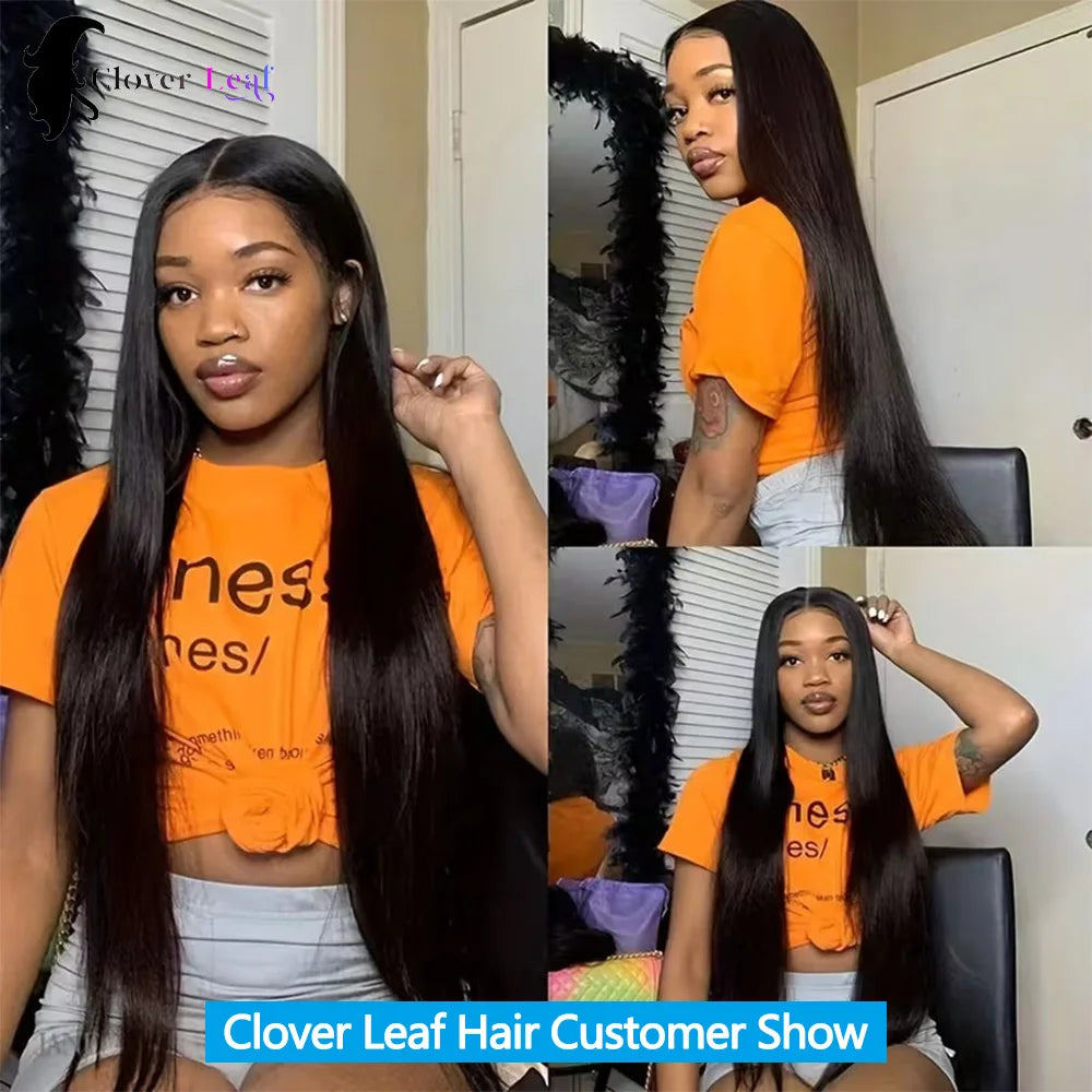 Straight Human Hair Bundles with frontal 13x4 Raw Hair Bundles 100% Human Hair Extensions Weave 3 Bundles with 13x4/6 HD Frontal