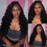 250 Density 100% Human Hair Loose Deep Wave 13x6 Lace Front Wigs 30 40 Inch Curly Water HD 13x4 Lace Frontal Wig Brazilian Black