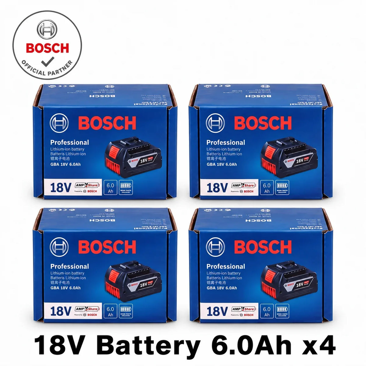 Genuine Bosch 18V 6.0Ah Battery BAT609 BAT609G Original Lithium-Ion Rechargeable Power Tool Battery