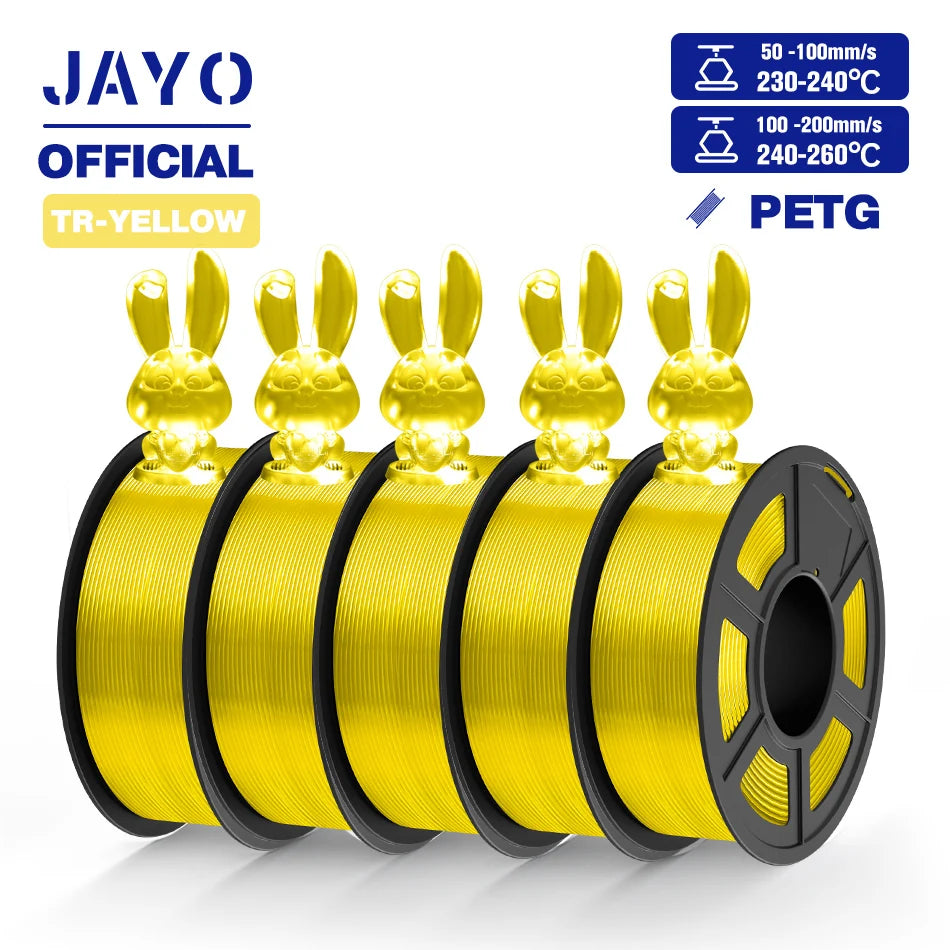 JAYO PETG Filamanet 1.75MM 5Rolls/set 3D Printer Filament PETG Neatly Wound 3D Printing Material For FDM 3D Printer