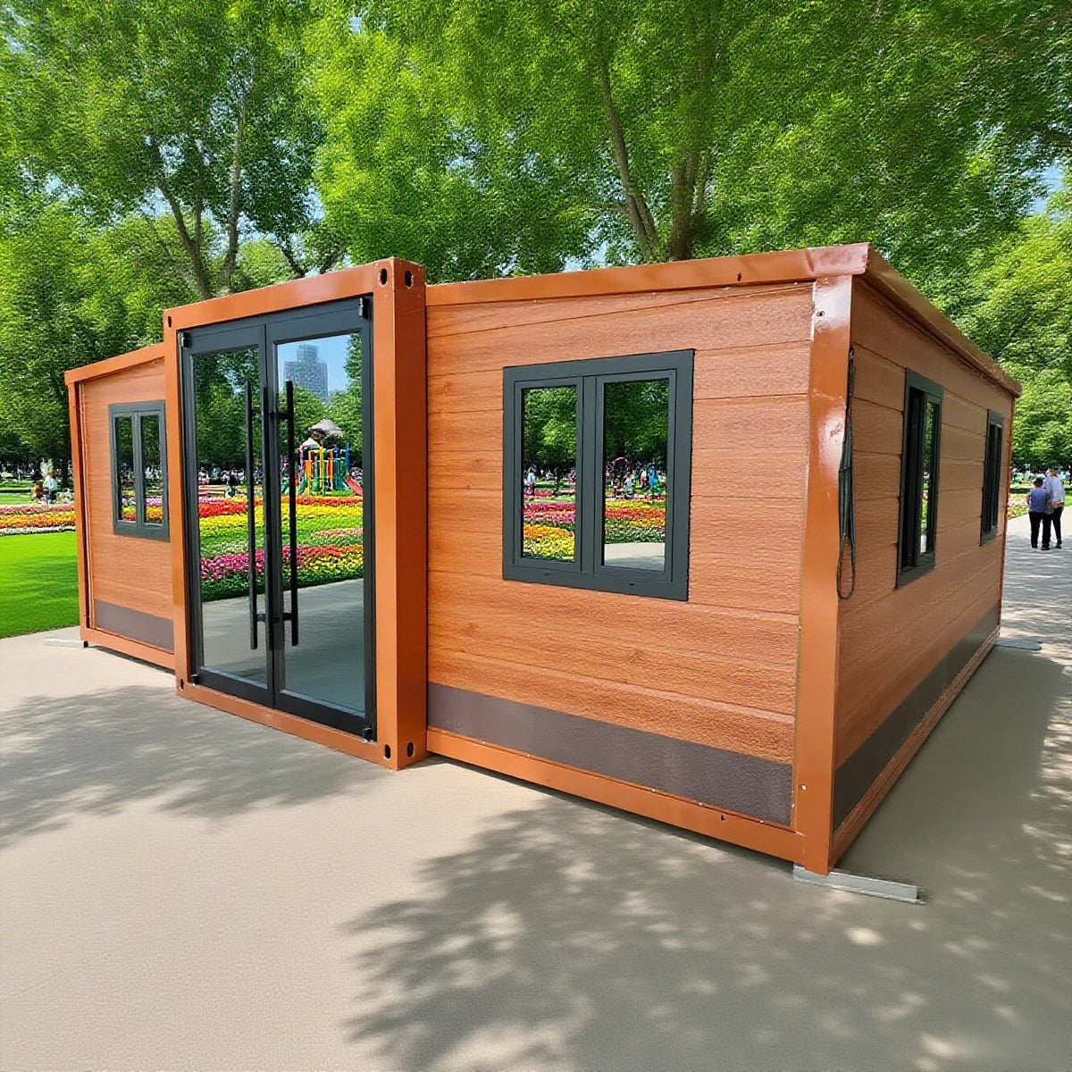 China Manufacturer's Small Expandable Folding House Double Wing Expansion Container 20ft 40ft With Raised Ground
