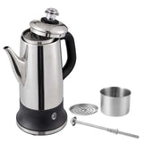 SucceBuy 12-Cup Electric Percolator Coffee Pot 304 Stainless Steel Coffee Percolator with Keep Warm Function