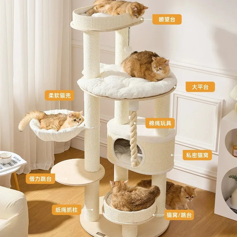Modern Minimalist Solid Wood Cat Climbing Frame Nordic Creative Pet Toy Cat Nest Furniture & Scratchers Tapis Griffoir Chat FYCT