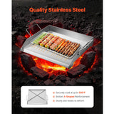 SucceBuy Stainless Steel Griddle Flat Top Rectangular Plate Grill-Top Griddle Pan Gas Grill Griddle for BBQ Portable Cookware
