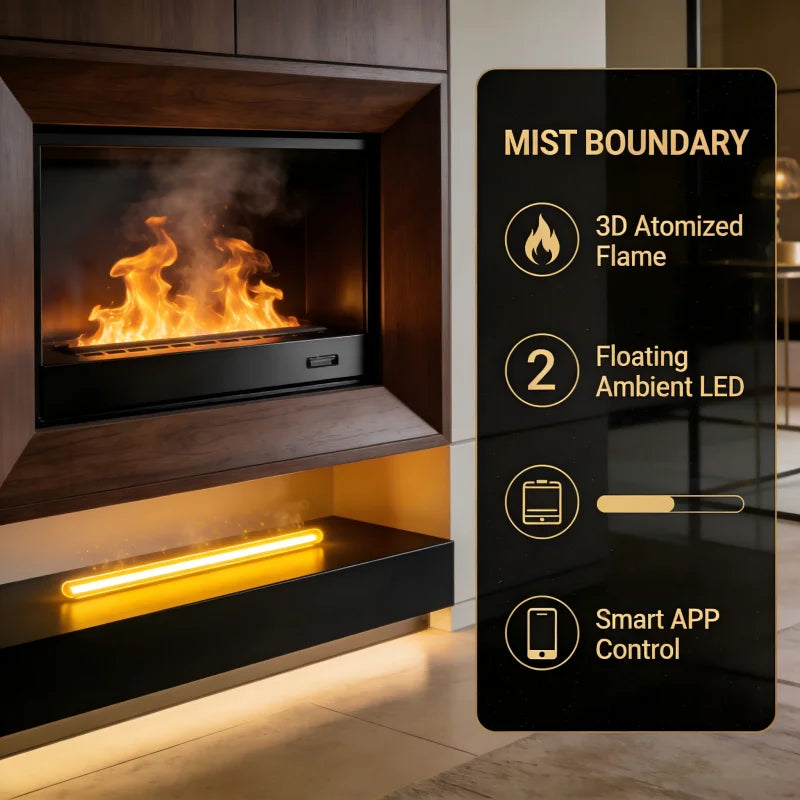3D Realistic Water Vapor Fireplace Remote Control Electric Steam Fireplace Space-Saving Design Fits Any Corner firebox emission