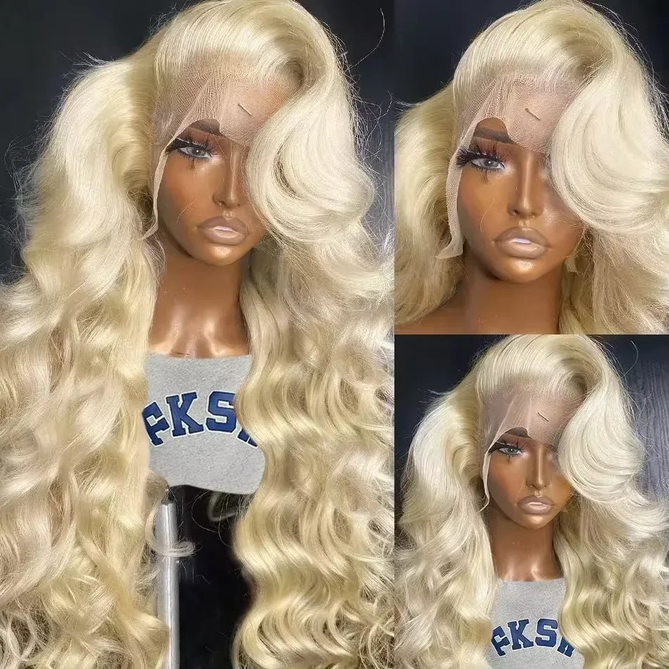 220% Density Human Hair Wigs Blonde 613 Lace Front Wigs 13x4 Body Wave