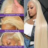 613 Blonde Straight Hd Transparent 13x6 Lace Frontal Wig 30 Inch 13x4 Brazilian Straight Human Hair Wig For Women