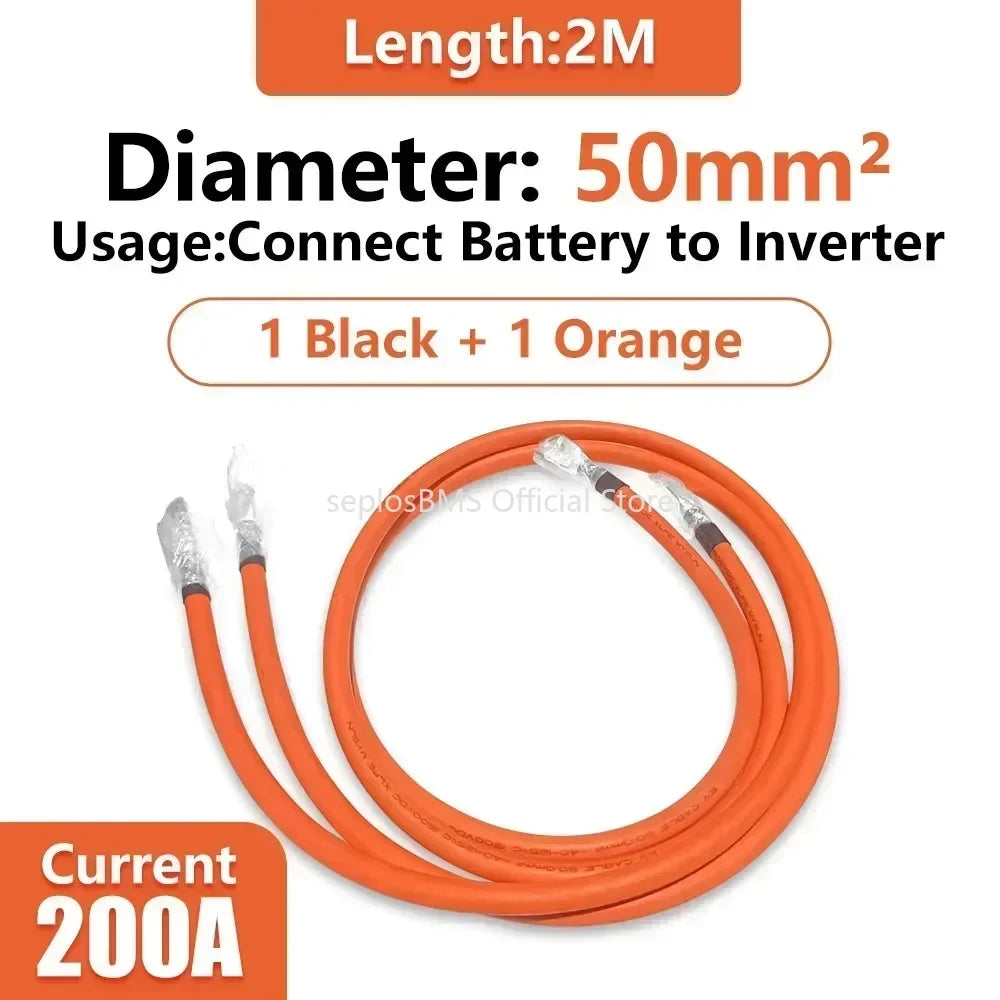 Seplos 50mm Square Millimet DIY Kits Power Inverter Cable Battery Energy Storage Connector Terminal Plug Copper Core Elbow Power
