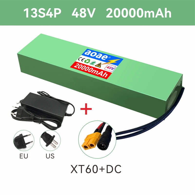 48V Lithium Battery Pack 13S4P 20Ah Grade-A Cells For Kugoo M4 M4Pro Max Speed E-Scooter Built-in BMS Dual XT60+T Long Range