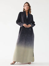 Miyake Pleated Turndown Collar Double Breasted Button Long Sleeve Cardigan Dress Women 2025 New Abaya Original Designer Clothes