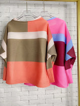 Miyake Pleated Geometric Printed Crop Tops Women Spring Summer New Designer Turtleneck Causal Aesthetic Clothes