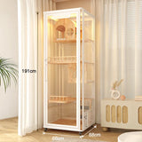 Solid wood luxury can put smart cat toilet integrated cat cage nest  panoramic view