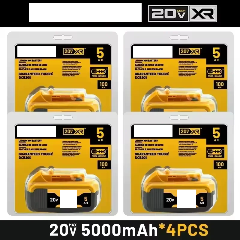 100% Original 20V 5.0Ah MAX Battery Power Tool Replacement for DeWalt DCB184 DCB181 DCB182 DCB200 20V 5A 6A 18Volt 20v Battery.
